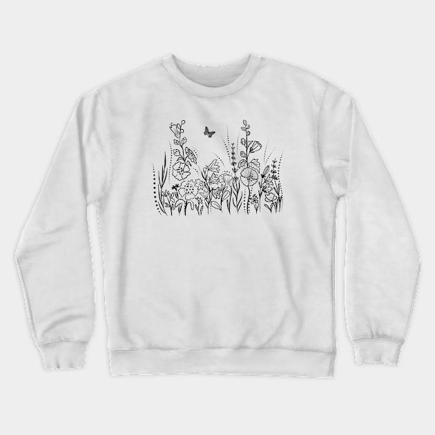 Wildflowers Crewneck Sweatshirt by BahArt